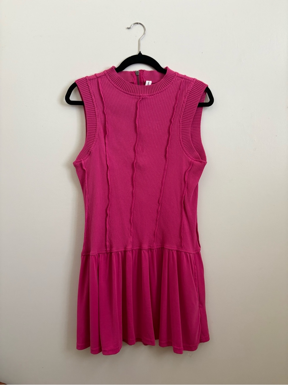 Anthropologie Hot Pink Sleeveless Drop-Waist Mini Dress